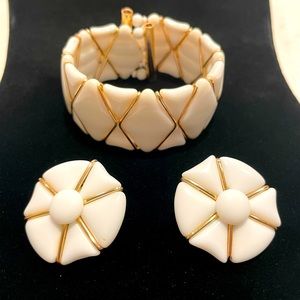 Gorgeous WEST GERMANY Wrap Bracelet & Earrings Demi Signed Vintage Designer